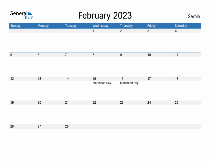 Fillable February 2023 Calendar