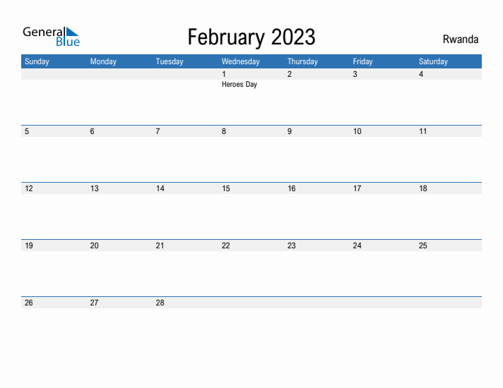 Fillable February 2023 Calendar