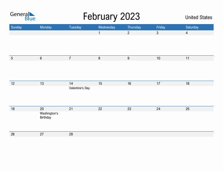 Fillable February 2023 Calendar