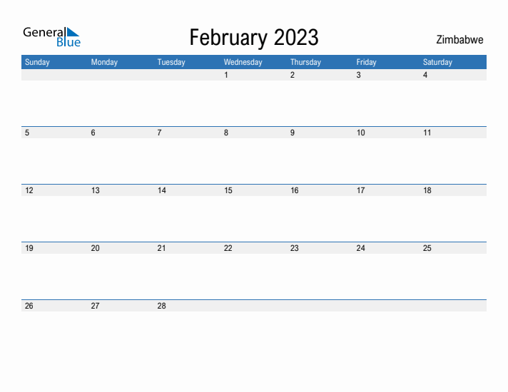 Fillable February 2023 Calendar