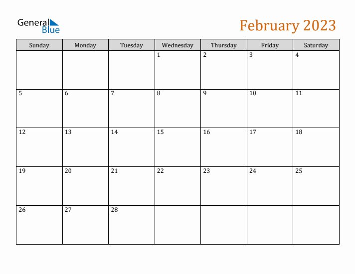 Editable February 2023 Calendar