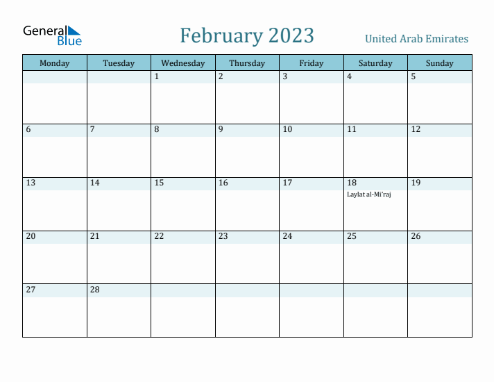 February 2023 Calendar with Holidays