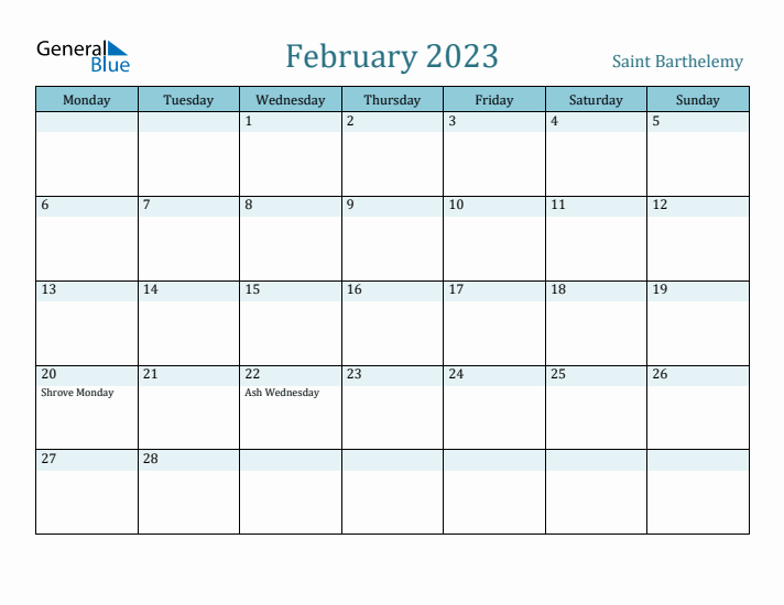 February 2023 Calendar with Holidays