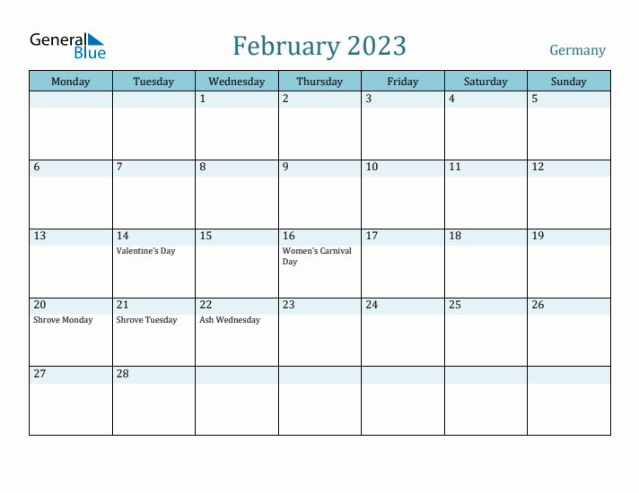 February 2023 Calendar with Holidays