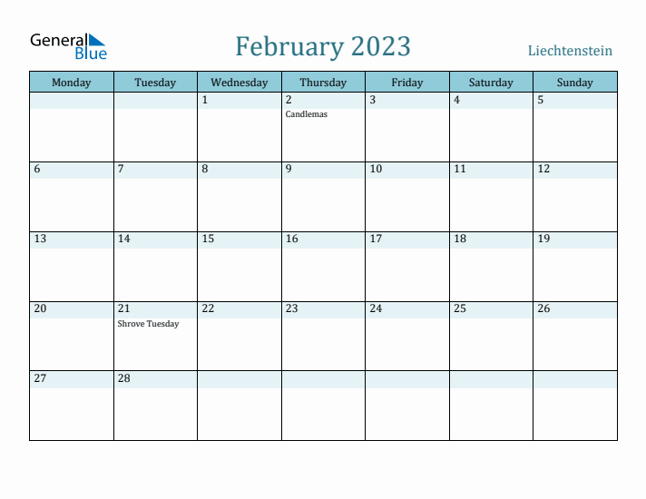 February 2023 Calendar with Holidays