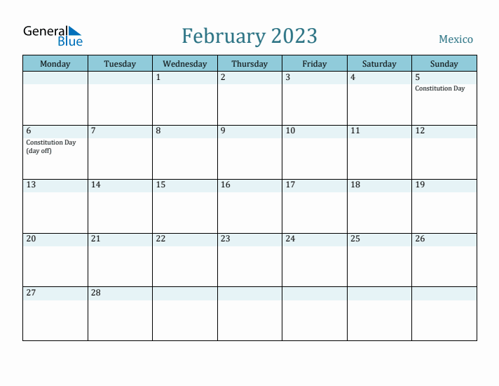 February 2023 Calendar with Holidays