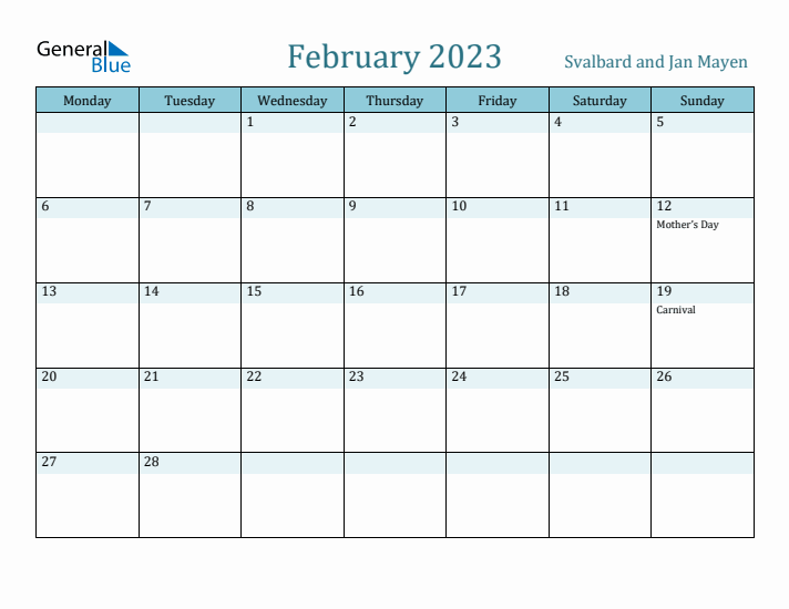 February 2023 Calendar with Holidays