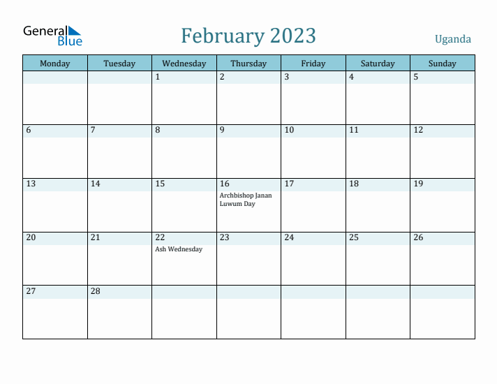 February 2023 Calendar with Holidays