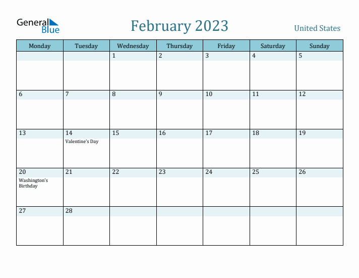 February 2023 Calendar with Holidays