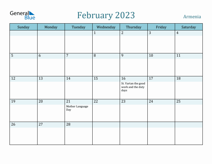 February 2023 Calendar with Holidays