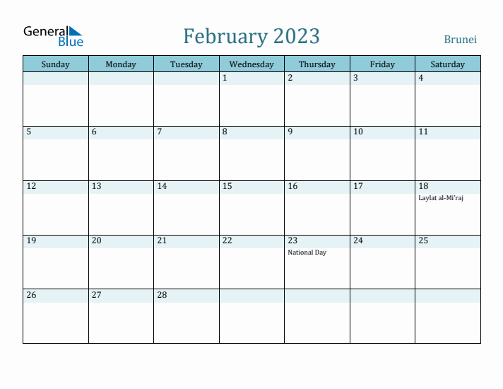 February 2023 Calendar with Holidays