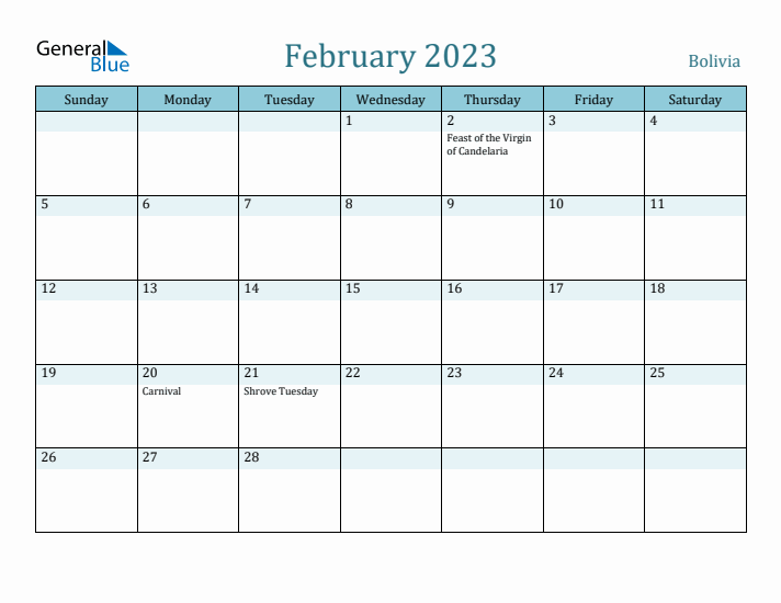 February 2023 Calendar with Holidays