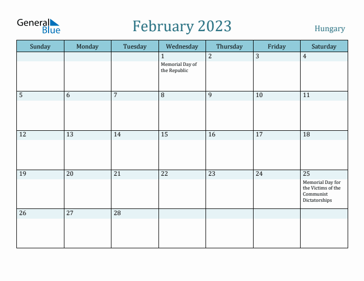 February 2023 Calendar with Holidays