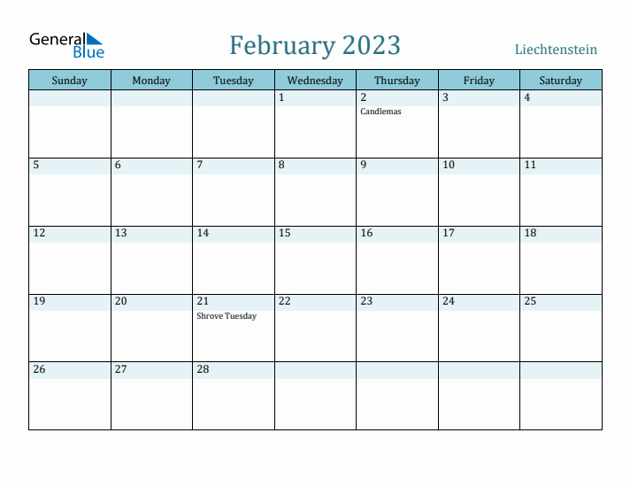 February 2023 Calendar with Holidays