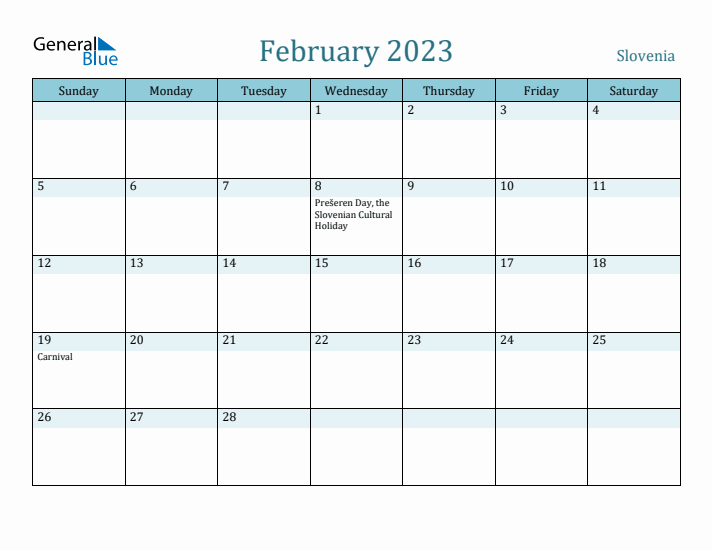 February 2023 Calendar with Holidays