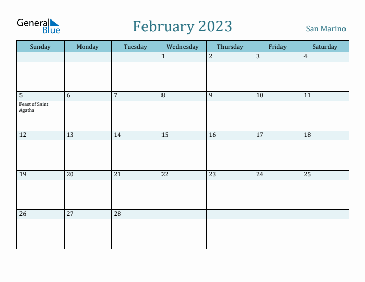 February 2023 Calendar with Holidays