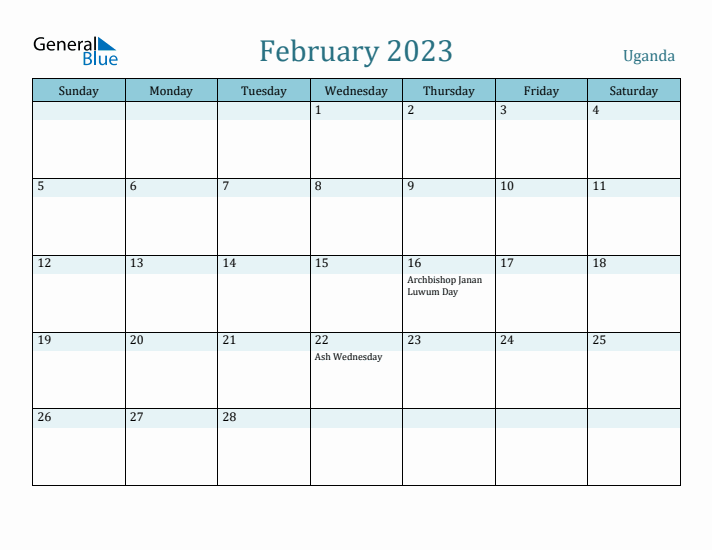 February 2023 Calendar with Holidays