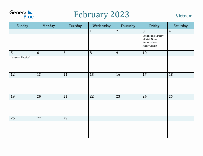 February 2023 Calendar with Holidays