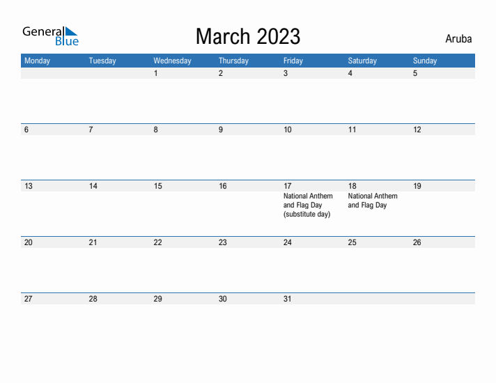 Fillable March 2023 Calendar