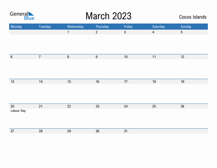 Fillable March 2023 Calendar