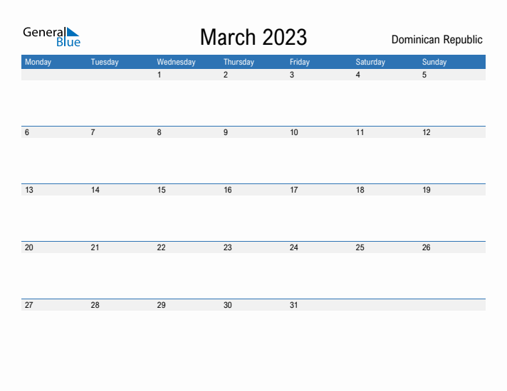 Fillable March 2023 Calendar