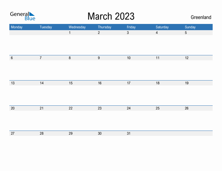 Fillable March 2023 Calendar