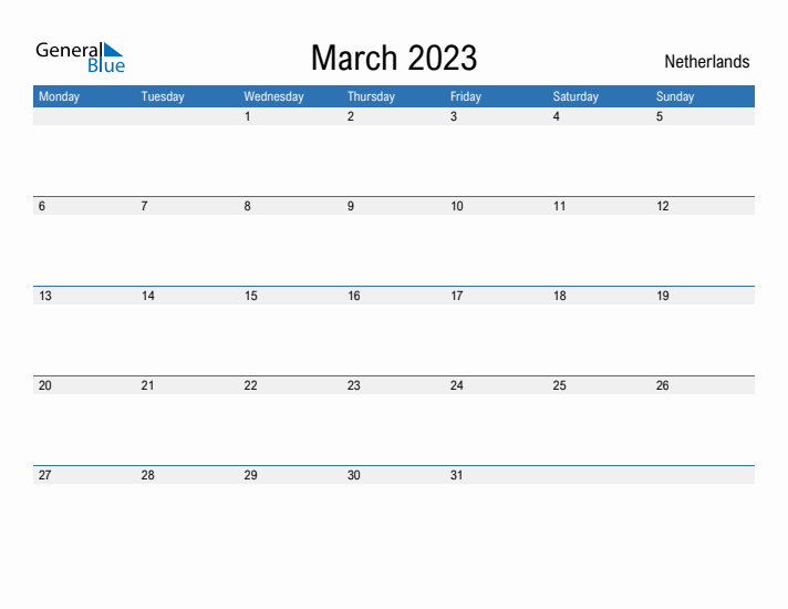 Fillable March 2023 Calendar