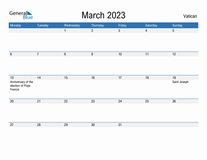 Fillable March 2023 Calendar