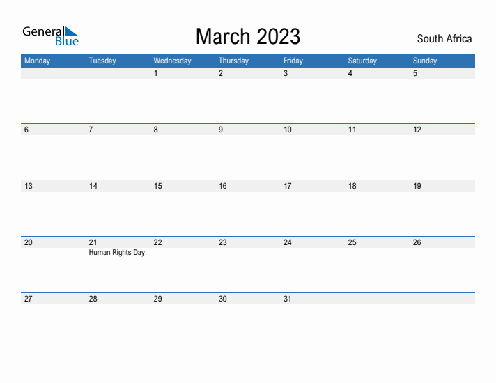 Fillable March 2023 Calendar