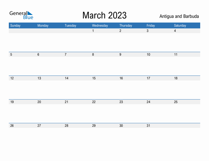 Fillable March 2023 Calendar