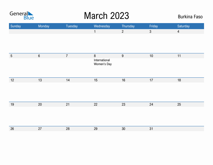 Fillable March 2023 Calendar