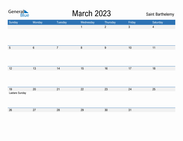 Fillable March 2023 Calendar