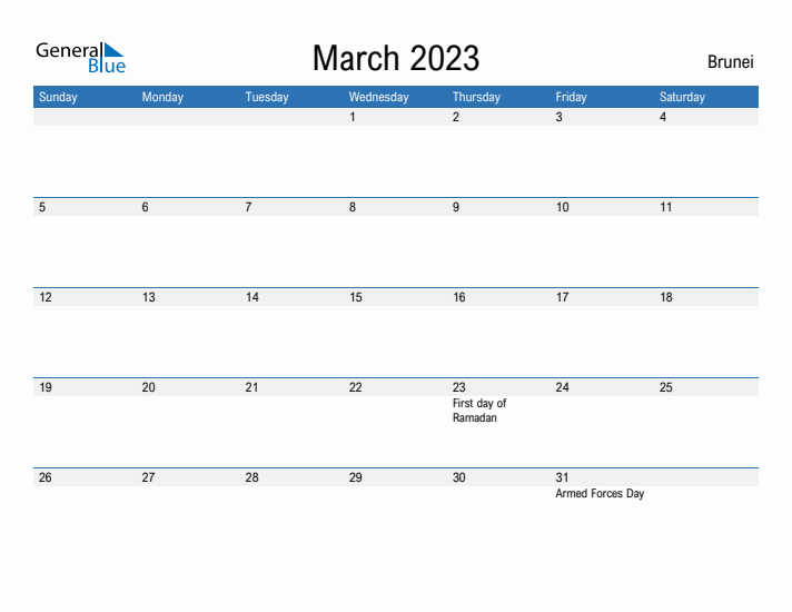 Fillable March 2023 Calendar