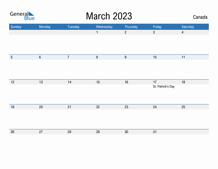 Fillable March 2023 Calendar