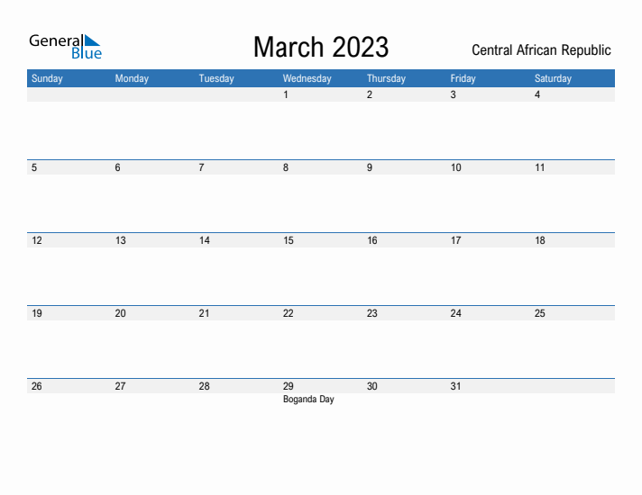 Fillable March 2023 Calendar