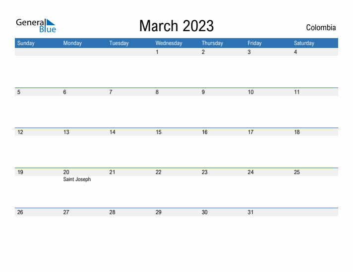 Fillable March 2023 Calendar