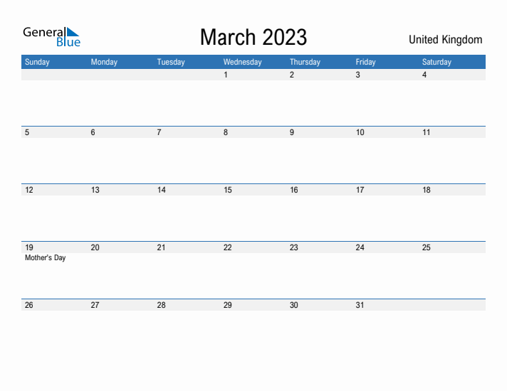 Fillable March 2023 Calendar