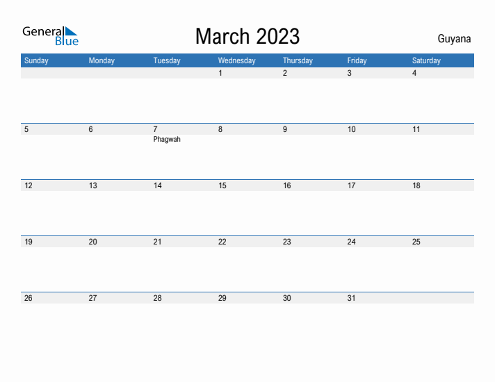 Fillable March 2023 Calendar