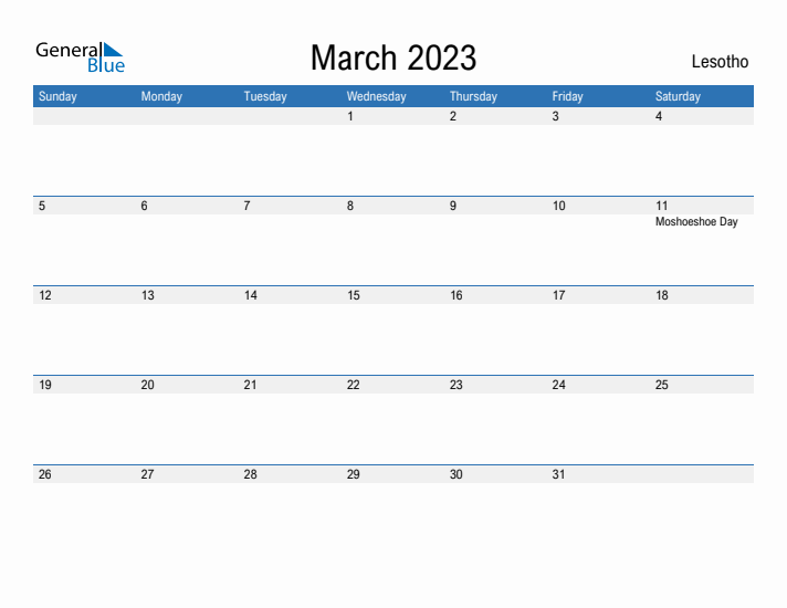 Fillable March 2023 Calendar