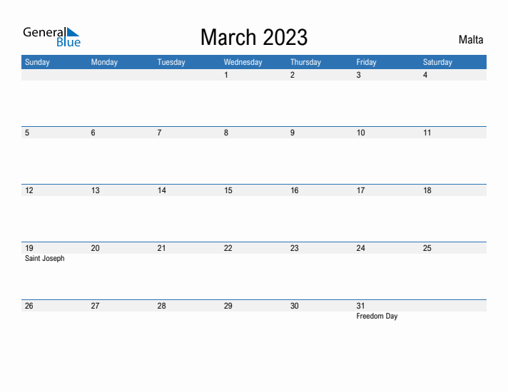 Fillable March 2023 Calendar