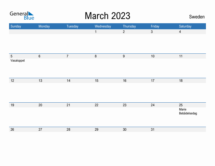 Fillable March 2023 Calendar