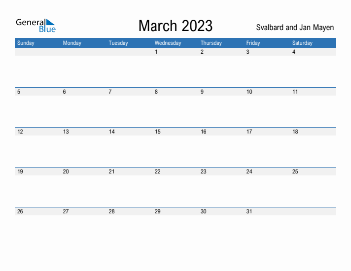 Fillable March 2023 Calendar