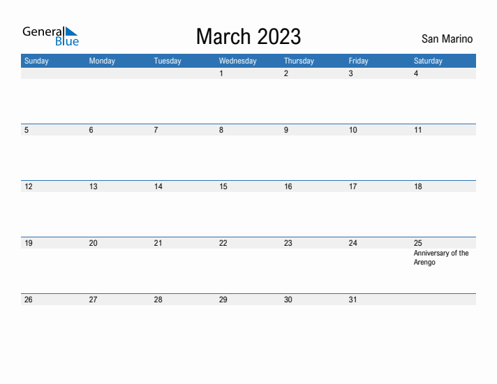 Fillable March 2023 Calendar