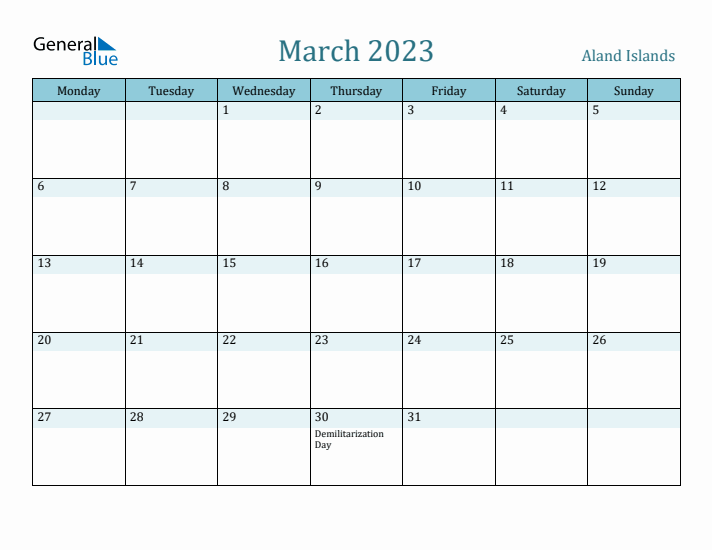 March 2023 Calendar with Holidays