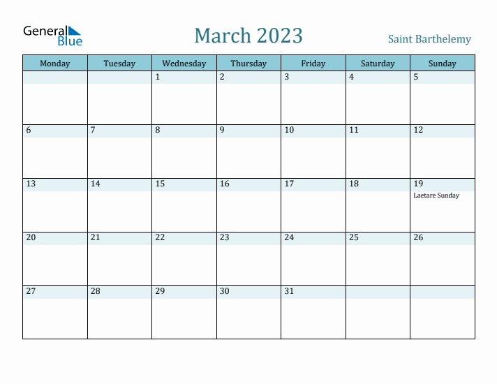 March 2023 Calendar with Holidays