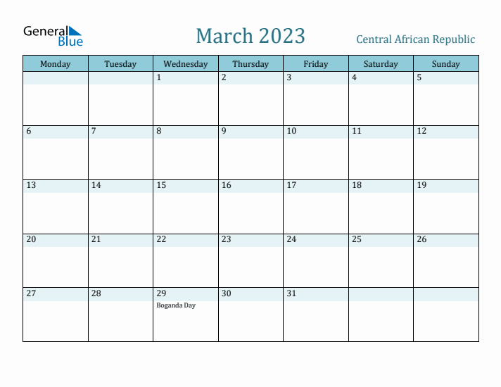 March 2023 Calendar with Holidays