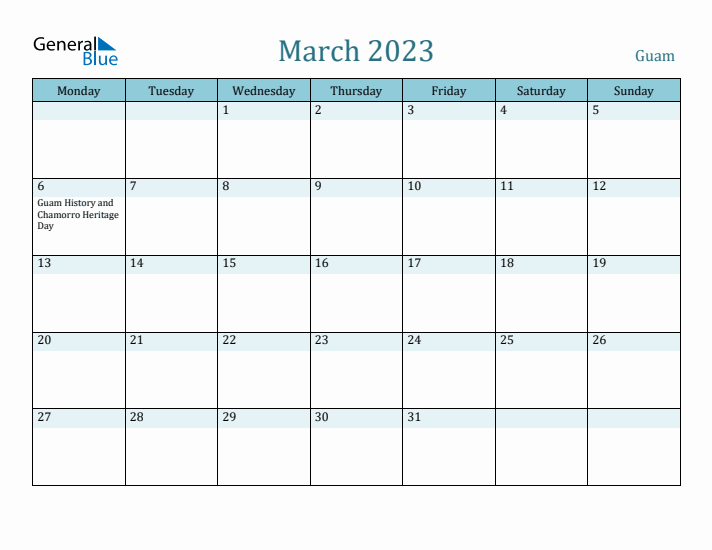 March 2023 Calendar with Holidays