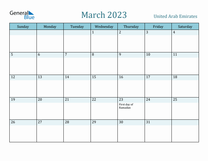 March 2023 Calendar with Holidays