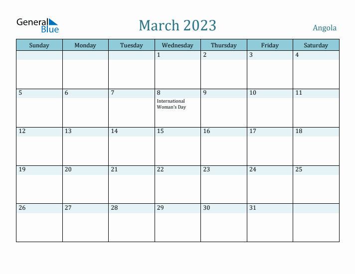 March 2023 Calendar with Holidays