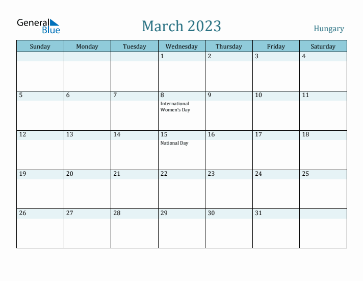 March 2023 Calendar with Holidays